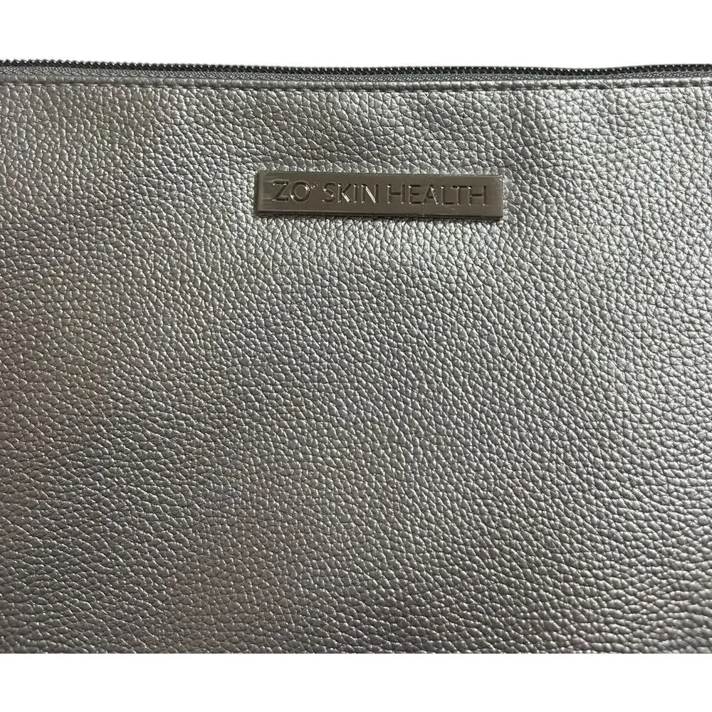 Zo Skin Health Makeup Bag Pouch Silver 8x10 New